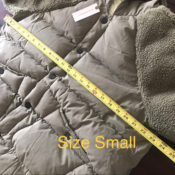 ONLY ONE LEFT! NWT Anthropologie Oversized Puffer Coat. Moss color - Picture 7 of 11